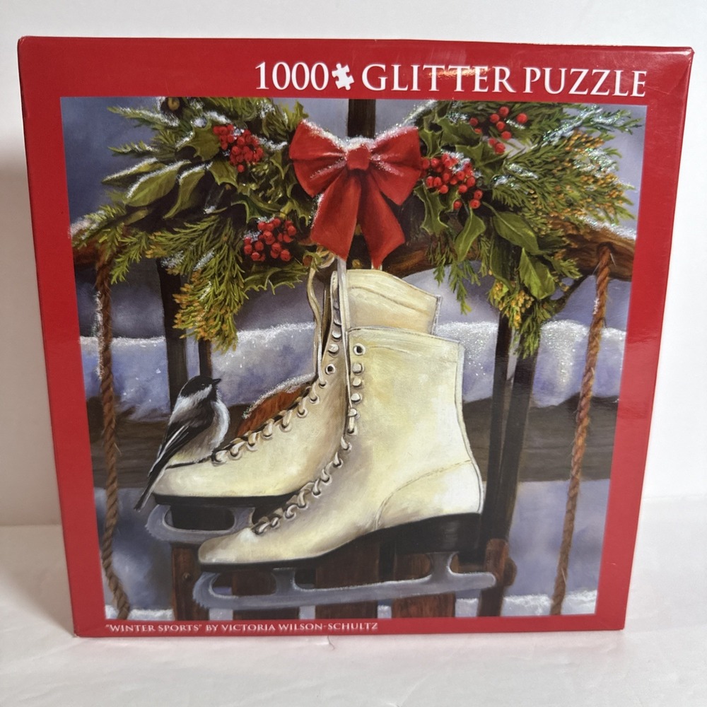 Winter Sports Glitter Puzzle Victoria Wilson-Schultz 1000 Pc NEW Factory Sealed